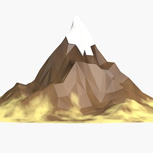 cartoon low poly mountain v3