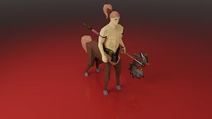 3D Centaur Half-human horse Horseman Rigged