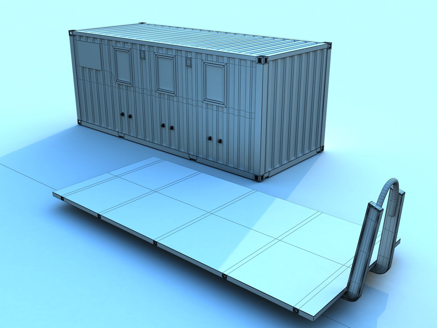 3ds max military container