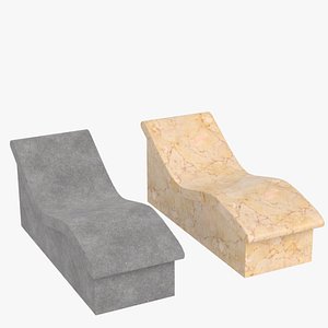 wave benches stone marble 3D model