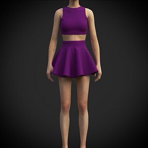 3D Female table tennis outfit model