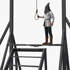 Hanging Gallows with Hooded Executioner 3D