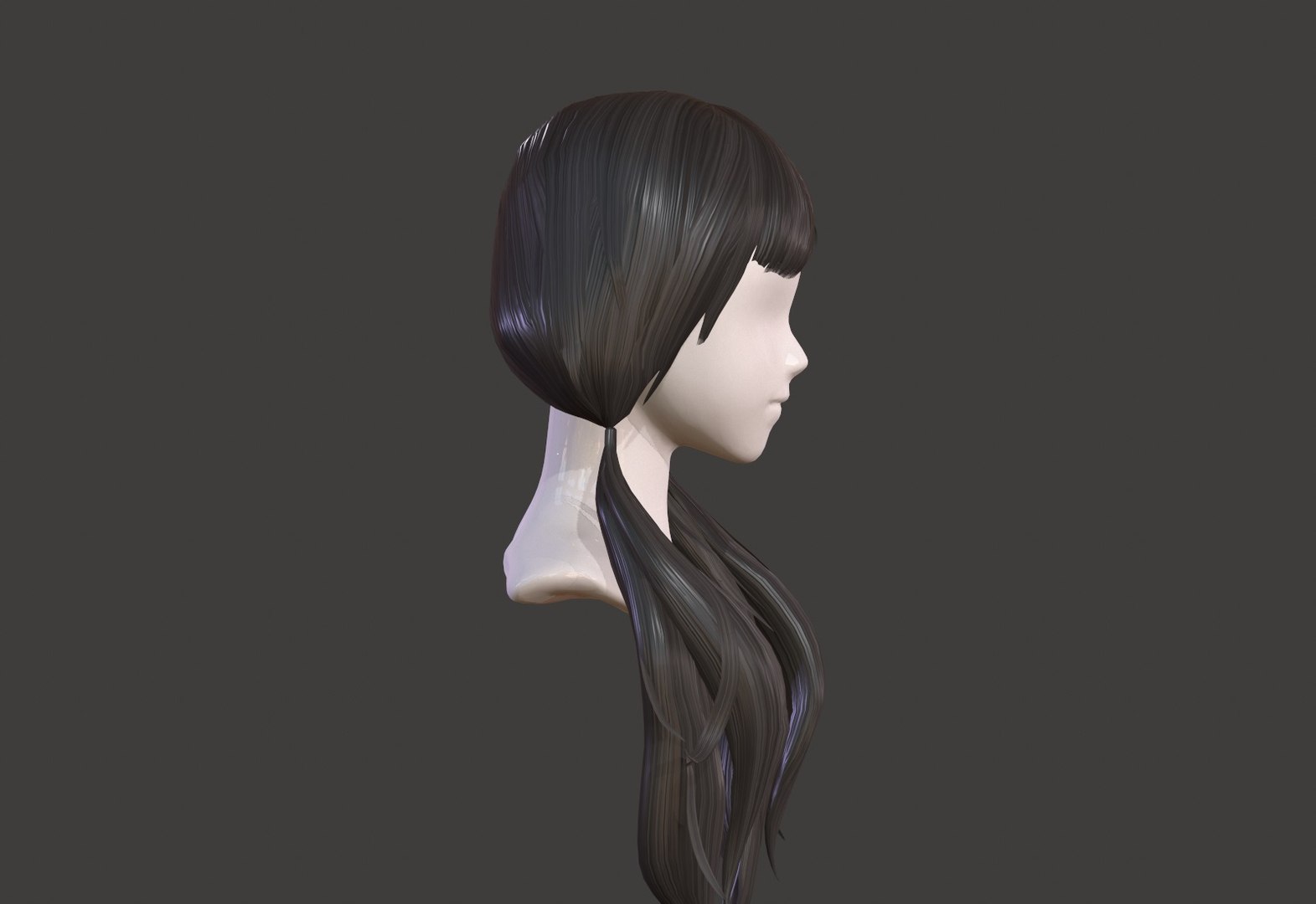 livre Cabelo de mulher com textura castanha grátis Modelo 3D - TurboSquid  1582356