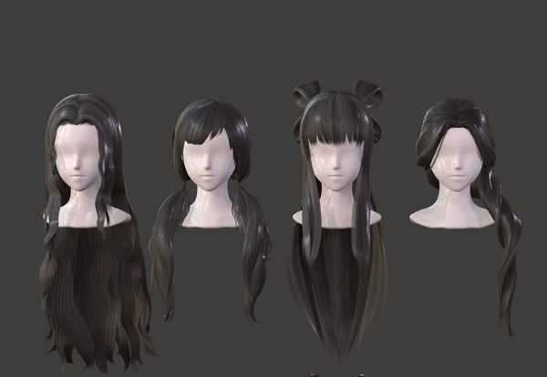 Estilo de cabelo 3D para menina V94 Modelo 3D - TurboSquid 1807102