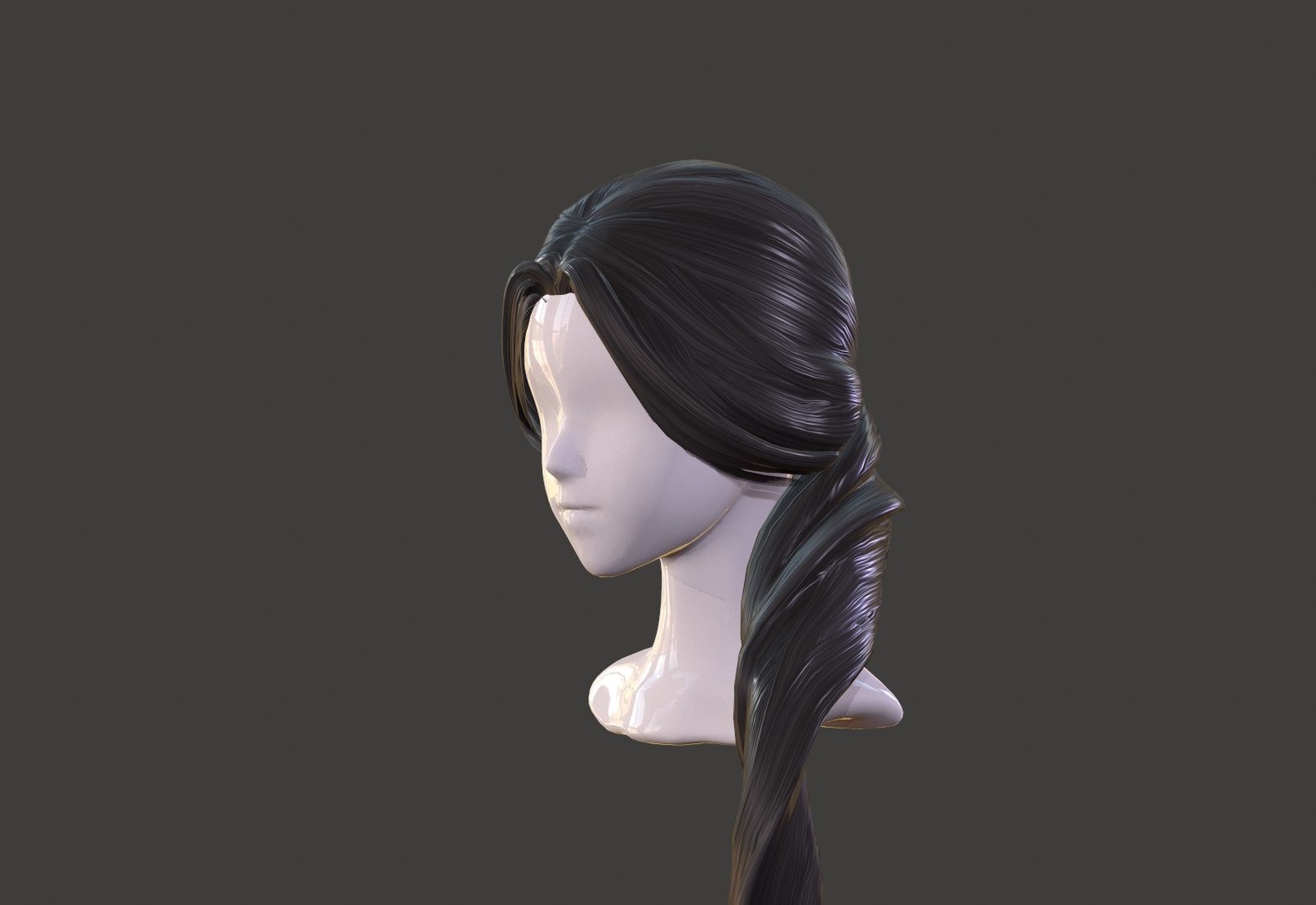 livre Cabelo de mulher com textura castanha grátis Modelo 3D - TurboSquid  1582356