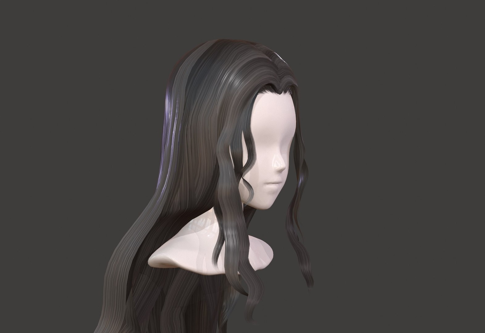 livre Cabelo de mulher com textura castanha grátis Modelo 3D - TurboSquid  1582356