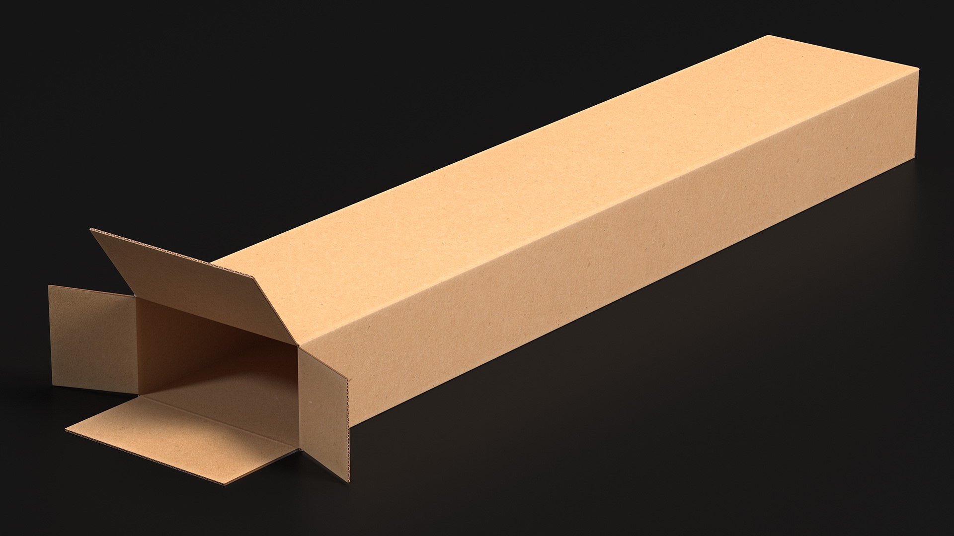 Long Cardboard Box model TurboSquid 1953263