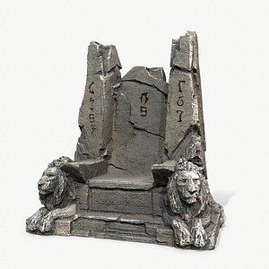 3D Lion Stone Throne