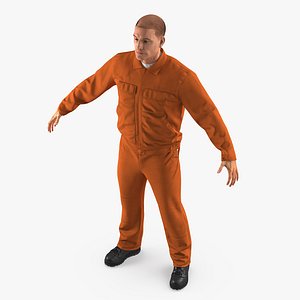 builder wearing orange long 3d 3ds