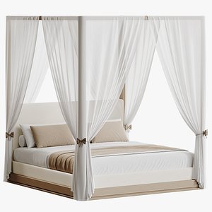 Ligne Fabric Canopy Bed 3D