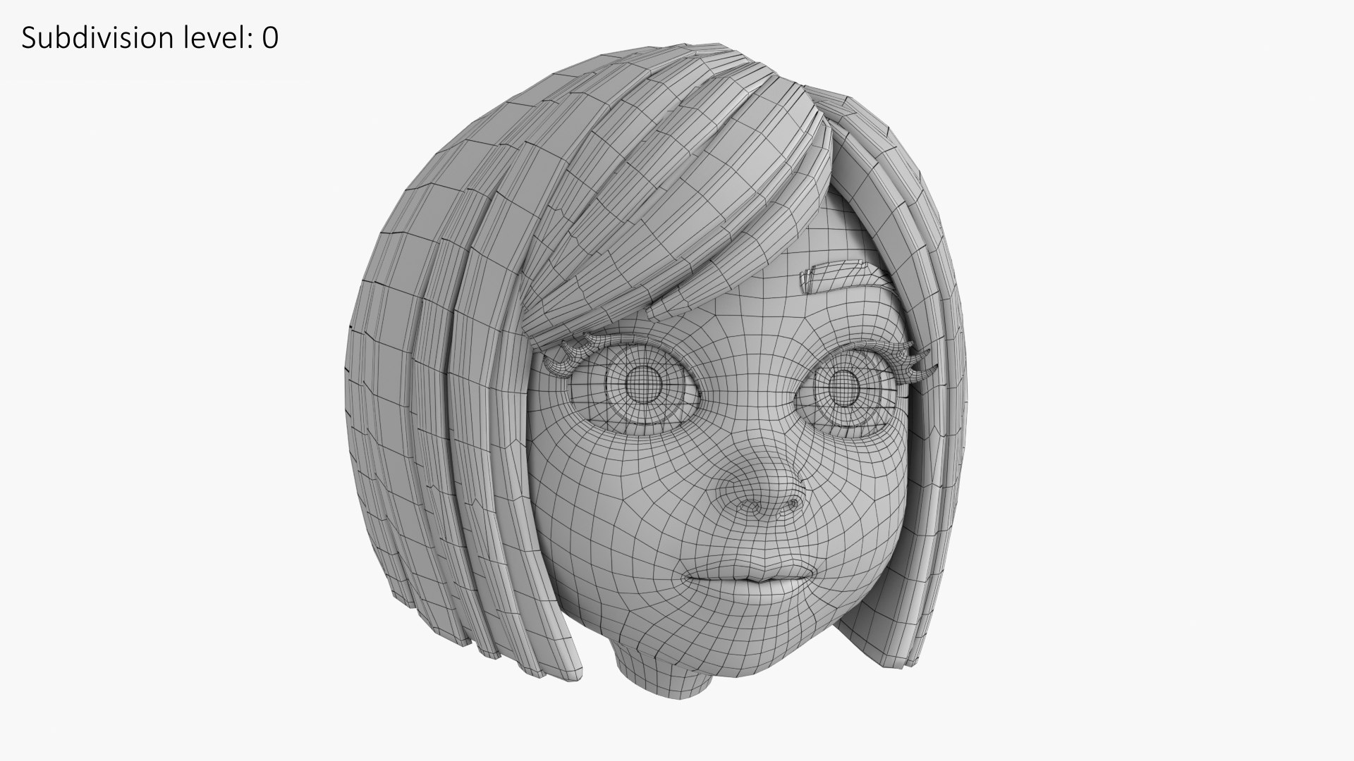 Lovely cartoon girls head 3D model - TurboSquid 1526278