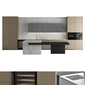 3D model Kitchen set 43