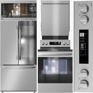 LG Appliance Collection 07 LREL6321S LMC2075ST LDNTH753S LRFGC2706S 3D model