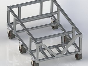 3D trolley assembly caster model