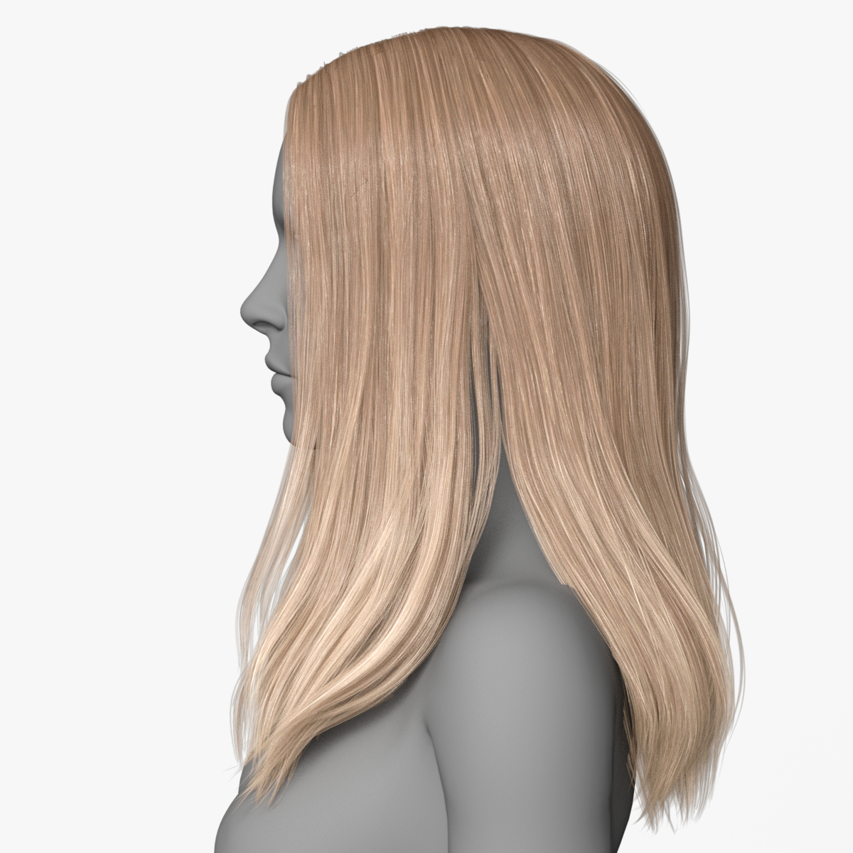 Female Hair 3d Model Turbosquid 1840950