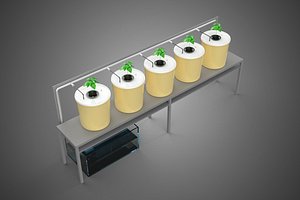 DUTCH BUCKET SYSTEM 5 POT RECIRCULATING HYDROPONICS SETUP PLANT