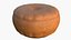 Pouf realistico in pelle marrone