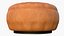 Pouf realistico in pelle marrone