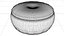 Pouf realistico in pelle marrone