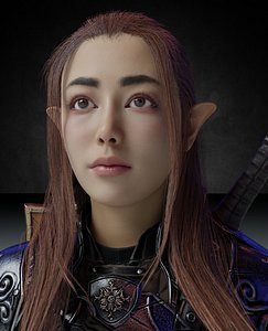 3D female knight PBR 8k rigged Low-poly