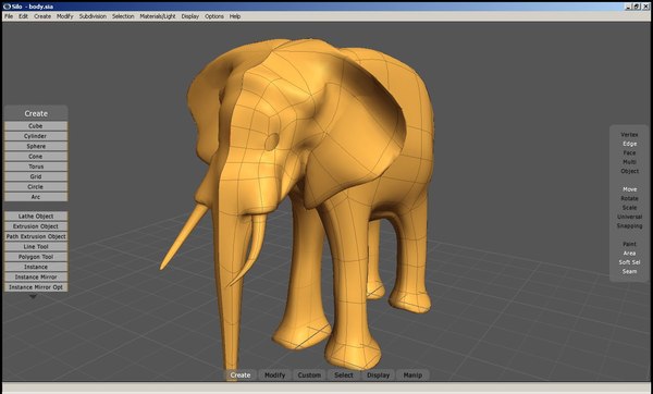 3d low-poly elephant
