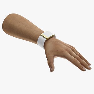 3D Hand Wearing Whoop 4 Tracker White model