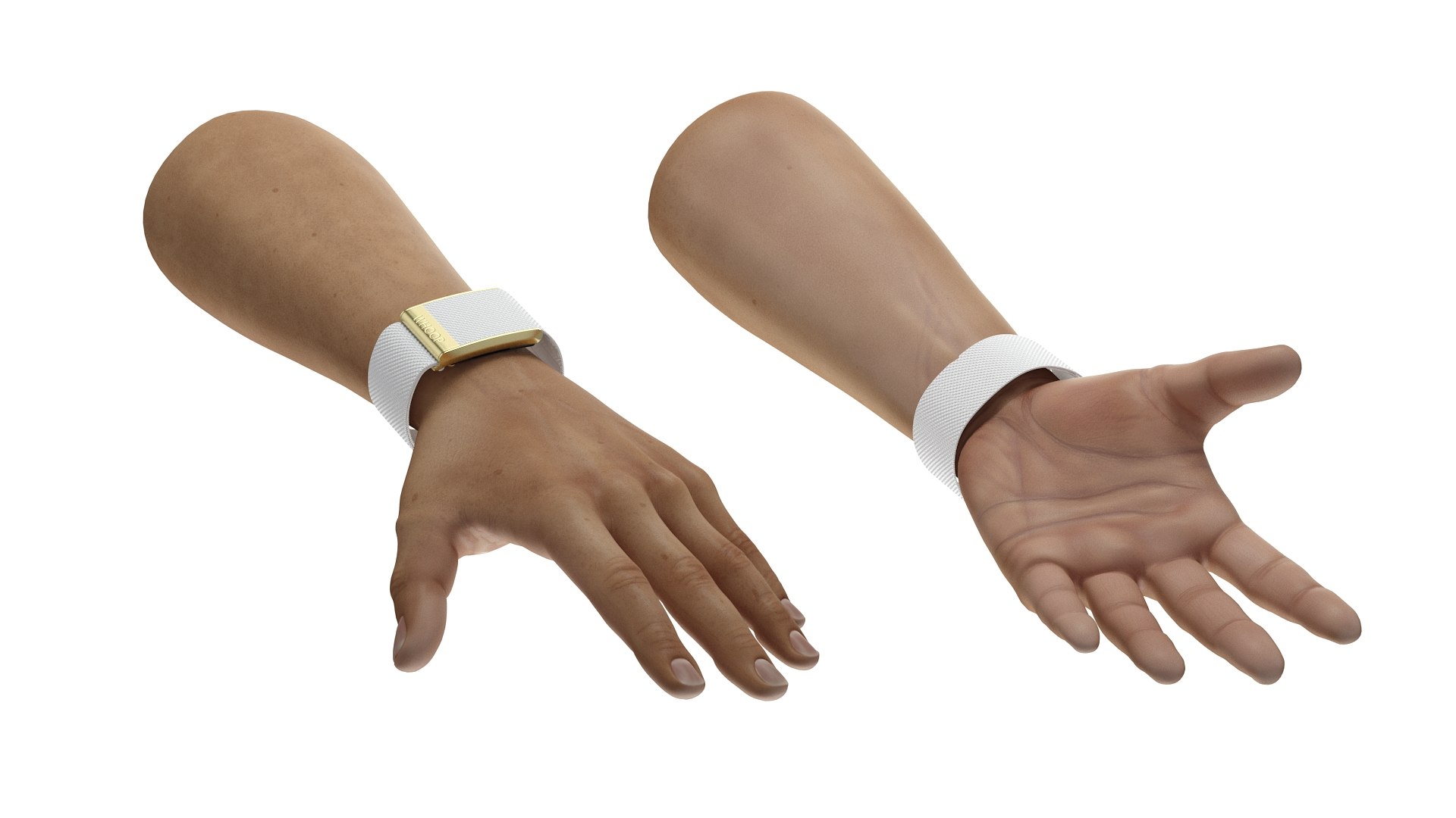 3D Hand Wearing Whoop 4 Tracker White Model TurboSquid 2116181