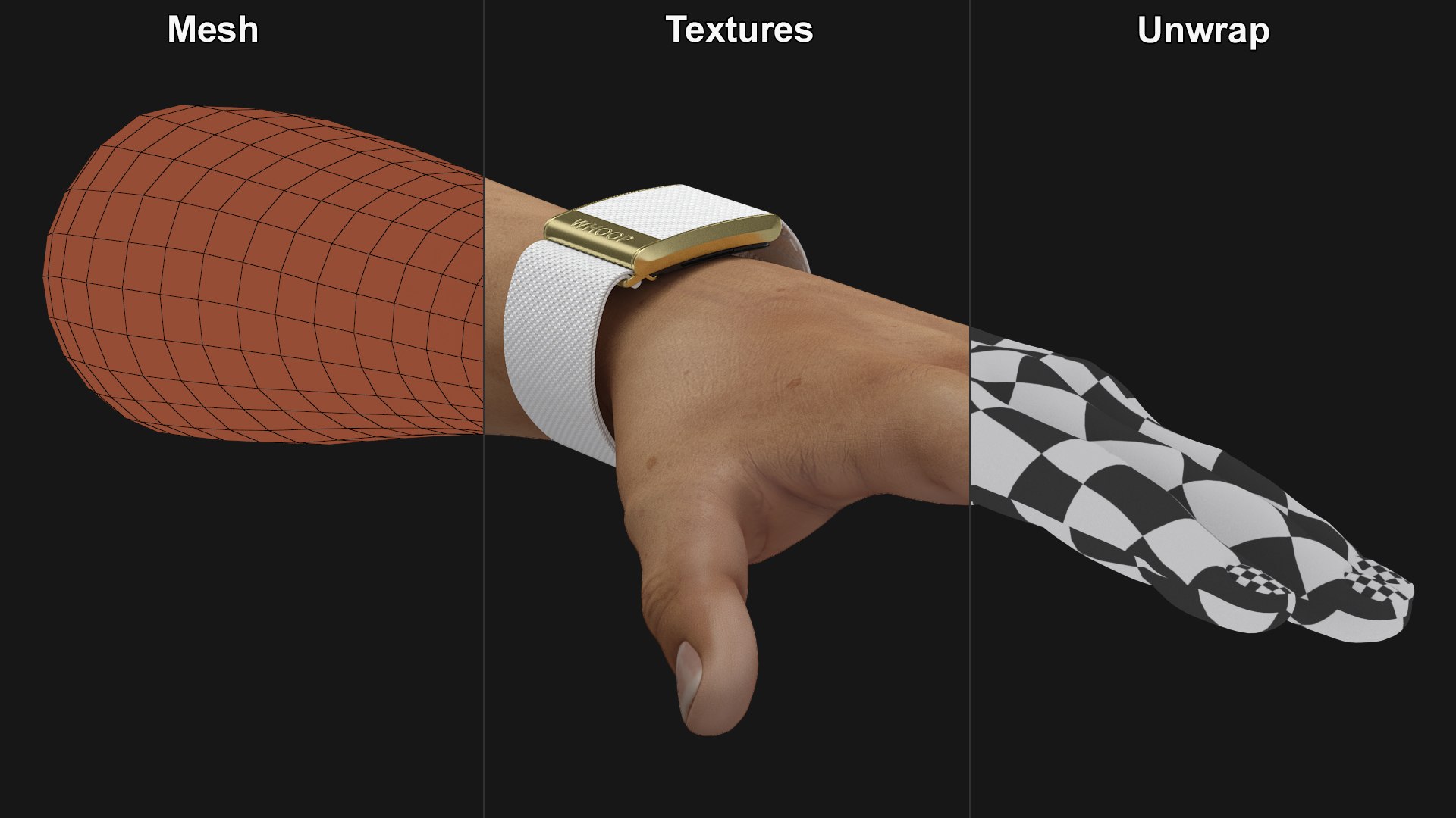3D Hand Wearing Whoop 4 Tracker White Model TurboSquid 2116181