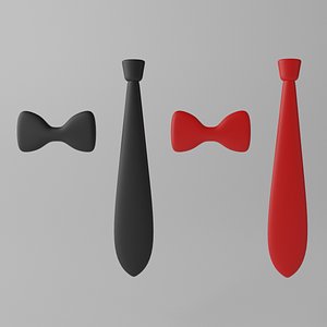 Cartoon Bow Tie and Necktie