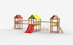 Playground Slides and Stairs 3D model 3D