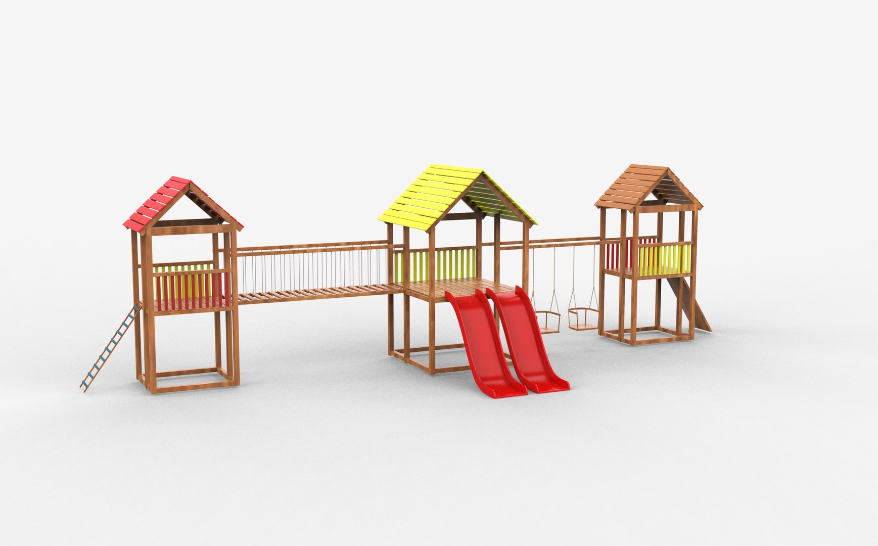 Playground Slides And Stairs 3D Model 3D - TurboSquid 2344228