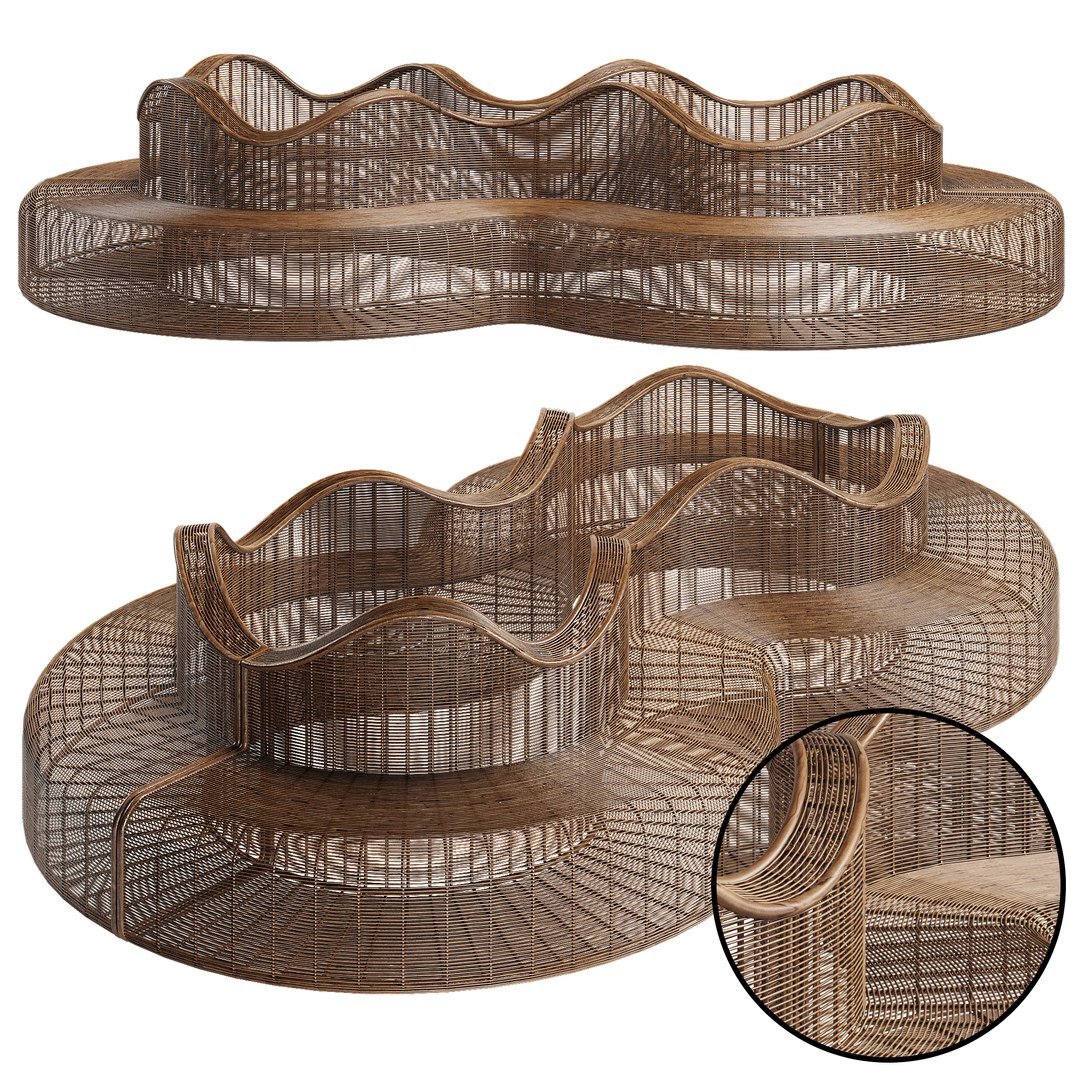 Rattan Bench 3D Model - TurboSquid 1950325