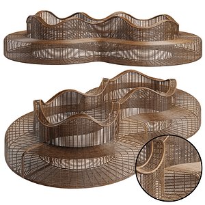 Rattan Bench 3D model
