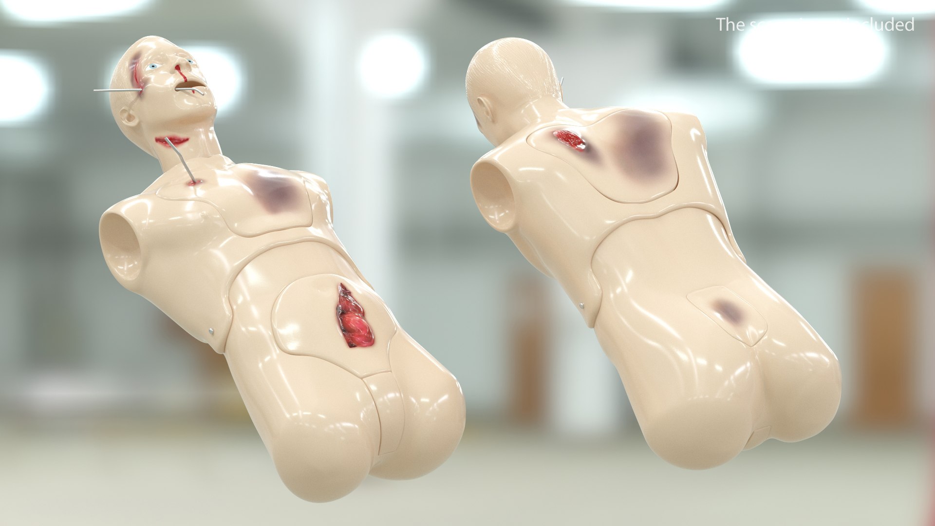 Injured Firstaid Mannequin Body 3D model preview