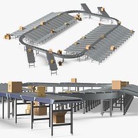 Cross Belt Sorter Conveyor System with Cardboard
