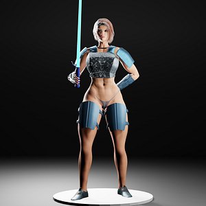 Sexy Armored Energy Sword Woman