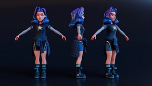 Stylized Girl - UE4 UE5 Unity 3D