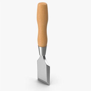 Chisel With Wooden Handle 3D model