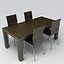 3ds max wenge table chairs