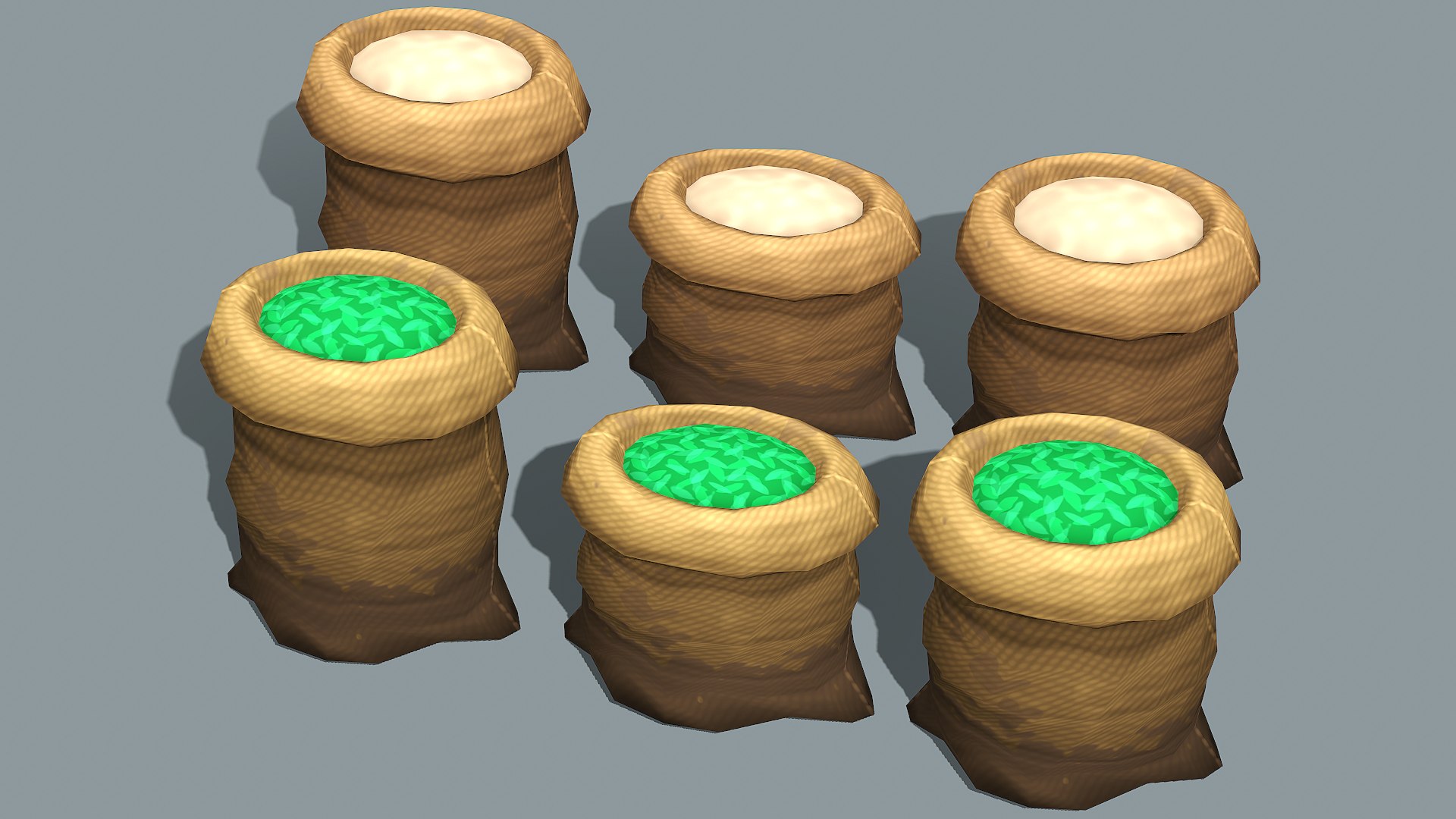 3D Model Stylized Flour Bag PBR Game Ready TurboSquid 2049878