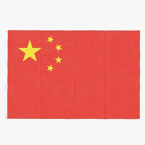 3D flag laying pose china model