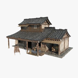 Asian Ancient Architecture Post Office 3D