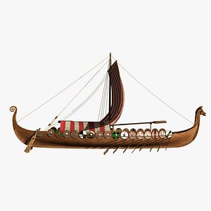 drakkar ship viking longship 3D model
