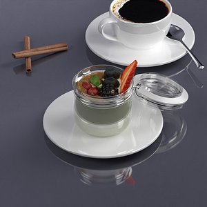 3D coffee breakfast