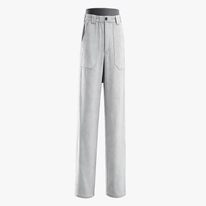Denim Straight Pants Production Ready 3D Clothing Asset High Poly and Game Ready Low Poly PBR
