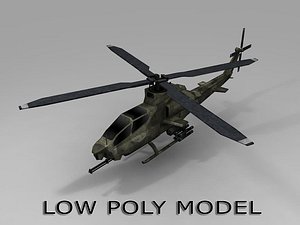 3d low-poly ah 1 viper model