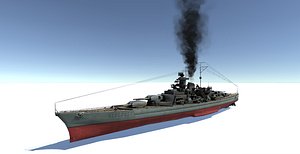 3ds max bismarck battleship