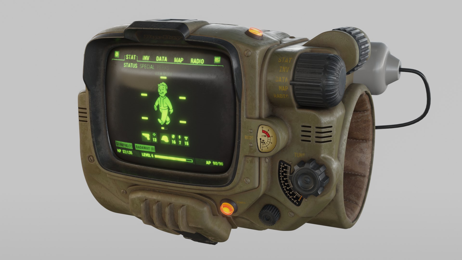 3D Pip-Boy 3000 Mark IV Model - TurboSquid 2150926