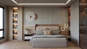 Modern Bedroom Interior Scene 3D model
