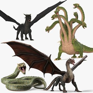 3D Mythical Dragons Realistic Collection 2